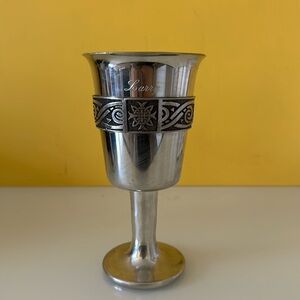 English Pewter Co. The Celtic Band Wine Goblet Engraved Larry